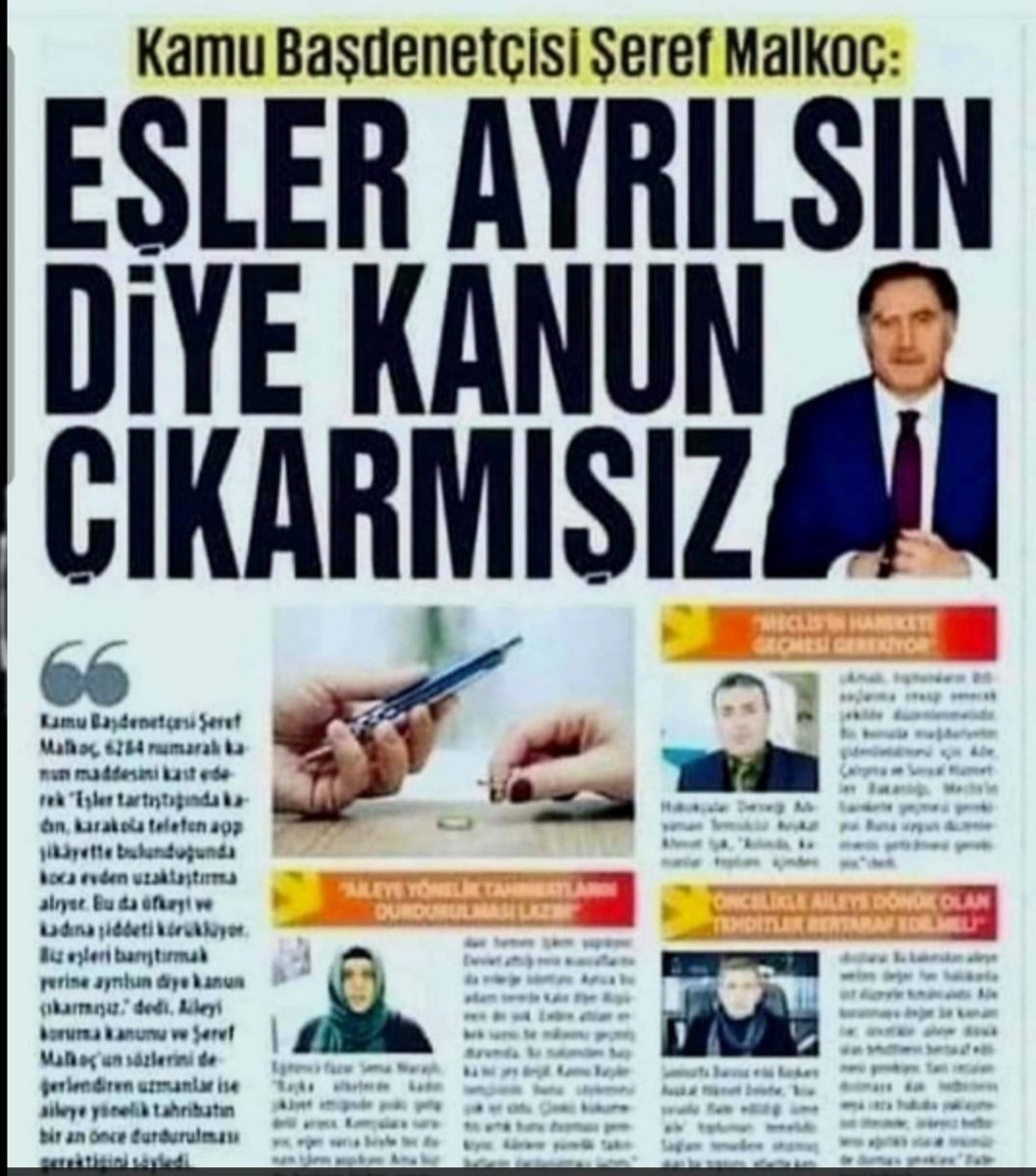 <a href="/yusufzoralanya/">Yusuf ZOR</a> <a href="/yilmaztunc/">Yılmaz TUNÇ</a> <a href="/RTErdogan/">Recep Tayyip Erdoğan</a> <a href="/anavatan1983/">Anavatan Partisi</a> <a href="/Akparti/">AK Parti</a> Hükumet maalesef ne dediyse tersini yapıyor. 6284kadına şiddet önlenmesi  Ailenin korunması adıyla çıkarıldı. Kadına şiddet de arttı. Boşanmalar da. Nüfus hızla azalırken dışarıdan ithal nüfus ile  bu ülkenin sonunu hazırlayabilir düşüncesindeyiz.
