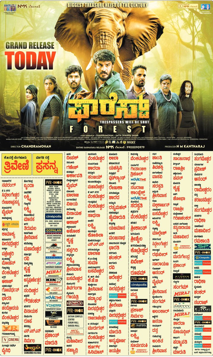 PopcornKannada's tweet photo. #forest In Cinemas Now.
#anissh #Rangayanaraghu #gurunandan #sharanyashetty #archanakottige #dharmavish #forestmovie #forestkannadamovie #Chikkanna #Anish #Popcornkannada https://t.co/X302ZHR4MX