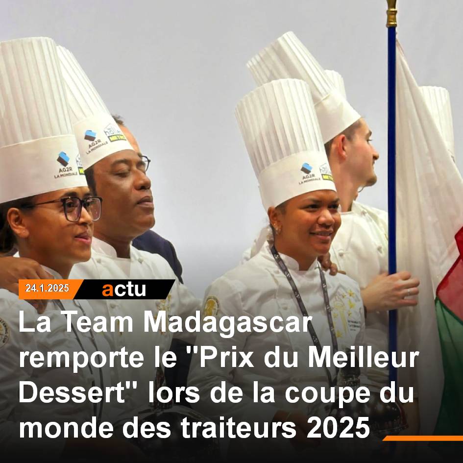 orangeactu's tweet photo. La Team Madagascar remporte le "Prix du Meilleur Dessert" et accède à la 4ème place derrière la France, l'Italie et le Japon, lors de l'international Catering Cup 2025.
https://t.co/SArMpaew3f https://t.co/bsRh6ix3hS