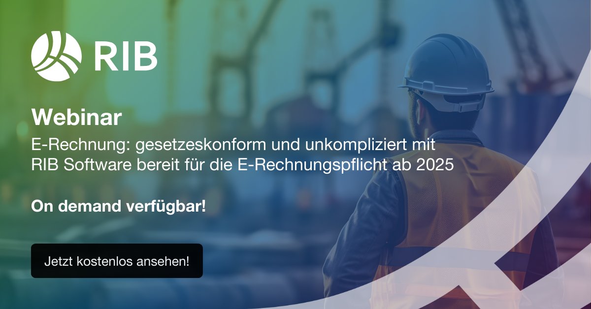 RIB_DACH's tweet photo. Seit dem 01.01.2025 gelten in Deutschland neue Vorgaben zur E-Rechnung im B2B Bereich. Wissen Sie, was das für Ihr Unternehmen bedeutet? 

Wir bringen Sie auf den aktuellen Stand:

Zum Webinar: https://t.co/dXW5lOLnWf
Zum Blogbeitrag: https://t.co/iKJVSc1ej1 https://t.co/nbtz6mFJud