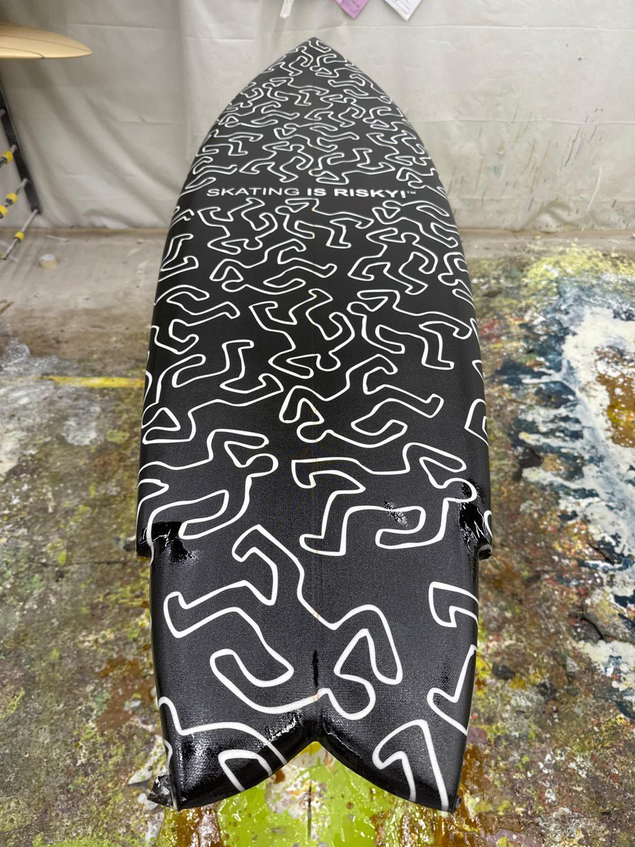 skatingisrisky's tweet photo. The newly shaped and developed Skating is Risky!™️ Surf board is ready to hit the waves 🌊 https://t.co/LkNuTW5d48