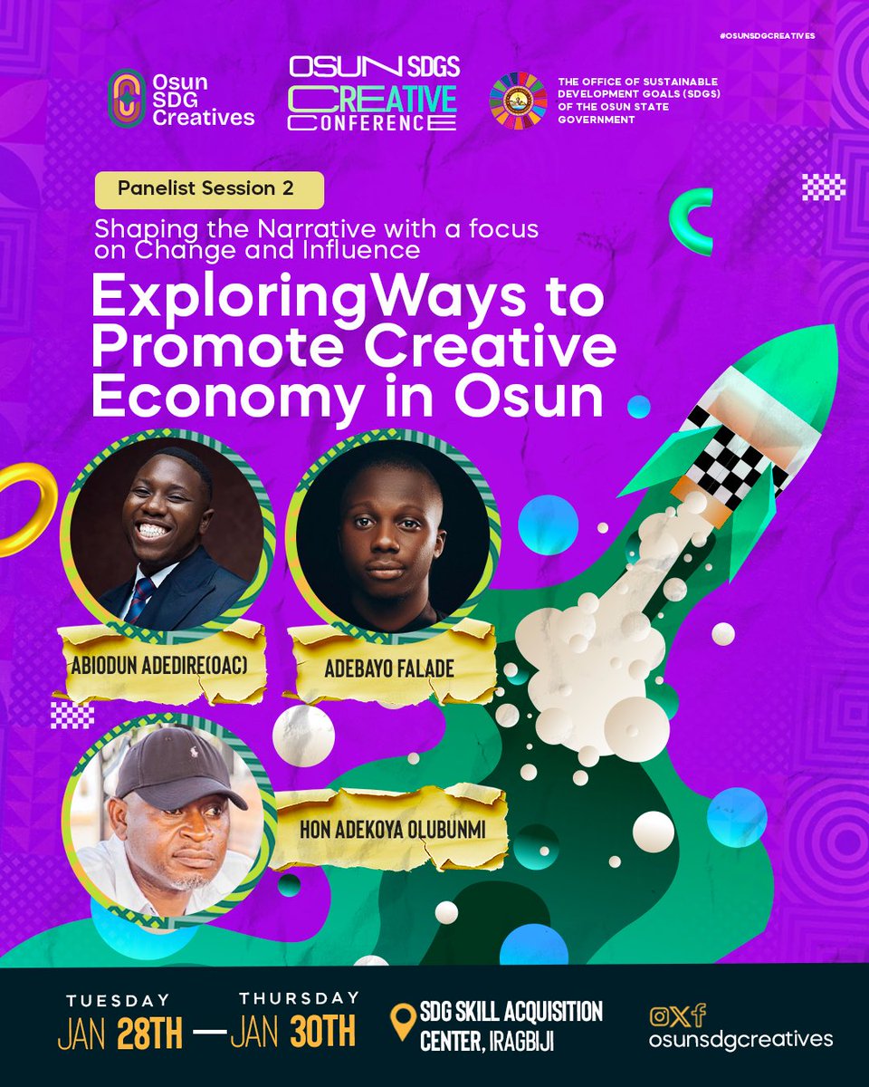 osunsdgcreative's tweet photo. Meet our panelists for the maiden edition of Osun SDG Creative Conference 

#OsunSDGCreatives https://t.co/lfwQiiquyZ