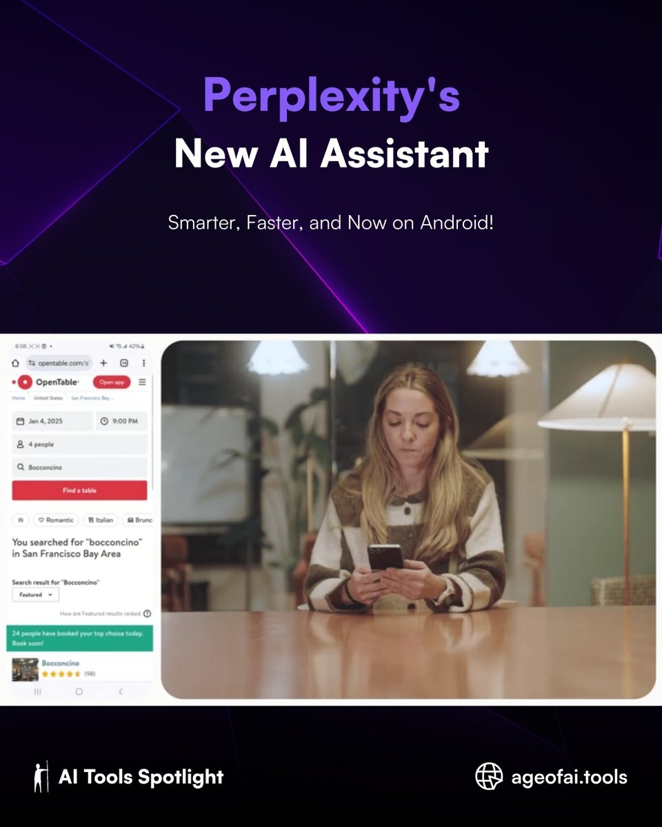 ageofaitools's tweet image. 📱✨ Android users, meet your new AI-powered assistant! Perplexity&apos;s latest update is here to revolutionize your smartphone experience with real-time AI intelligence. 🤖 Ready to try it? #PerplexityAI #AIonAndroid