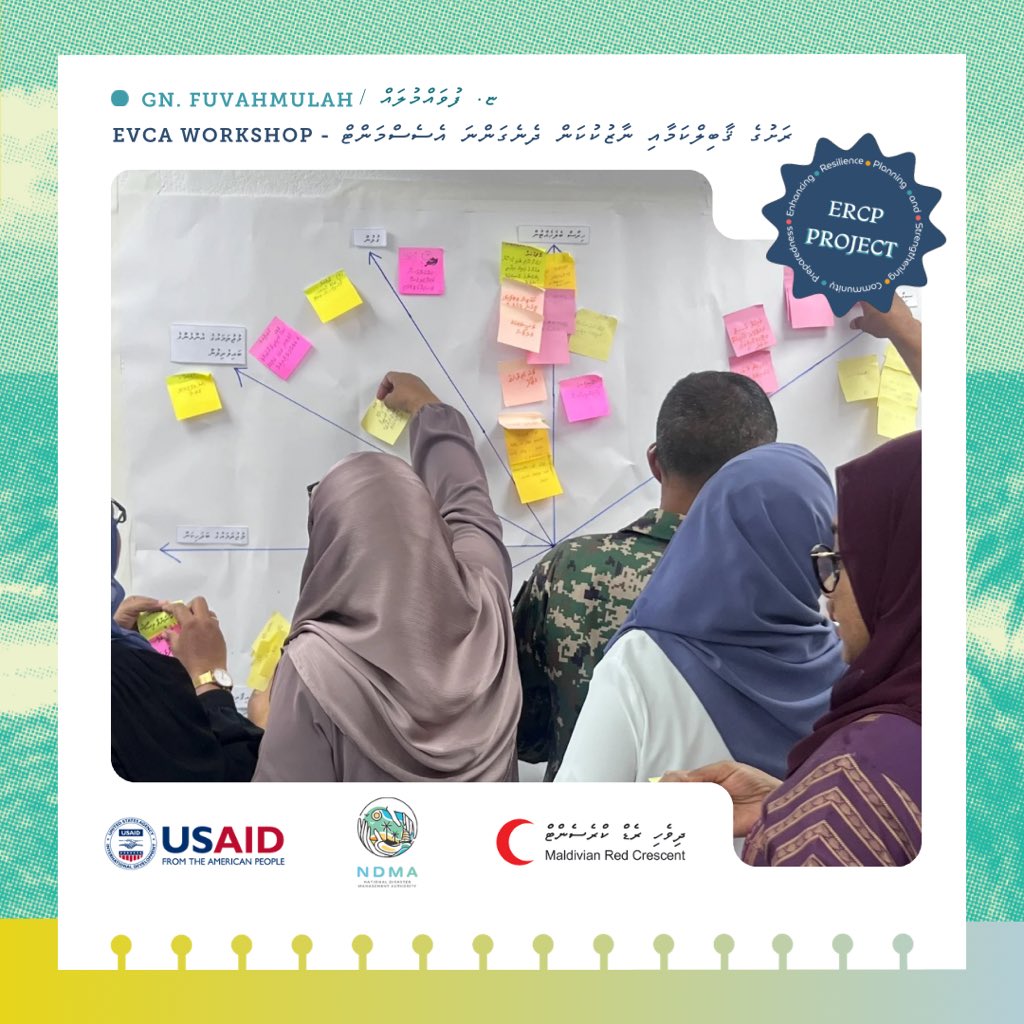 maldivianrc's tweet photo. #ERCPProject update 🌿 We have kicked-off the year in Fuvahmulah City. In collaboration with @NDMAmv and @FVMCouncil MRC has conducted the EVCA and Island Disaster Management Plan workshop, which highlights the city’s vulnerabilities and capacities in challenge of disasters https://t.co/X3IEipXHgV