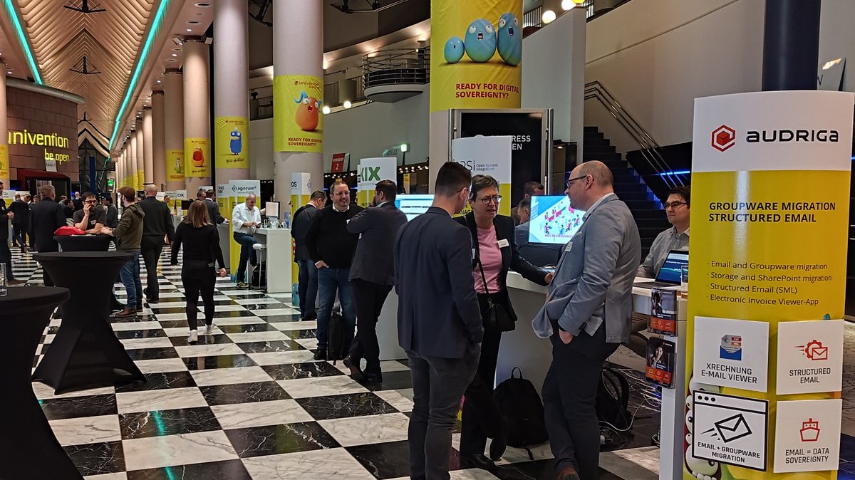 audriga (@audriga) on Twitter photo Our first event of the year: #Univention Summit in Bremen #digitalsovereignty #dataportability #email #groupware #migration Our first event of the year: #Univention Summit in Bremen #digitalsovereignty #dataportability #email #groupware #migration