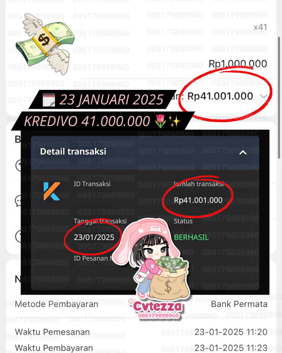 cvtezza's tweet image. 𝙈𝙖𝙨𝙪𝙠 ;

꒰🥨꒱  𝗦𝗨𝗣𝗘𝗥 𝗕𝗜𝗚 𝗡𝗢𝗠𝗜𝗡𝗔𝗟‼️💥

🗓️  23 JANUARI 2025

₊˚ 🪄 KREDIVO by va 41.000.000

— TANPA CO, INPUT VA SUNG CAIR 🌻

⩩ Jam 11:26 done payment, 11:28 done tf
⩩ Super fast tf, cair hitungan menit  ⚡️

t. gestun kredivo nominal besar langsung cair…