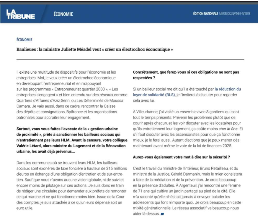 <a href="/juliettemeadel/">Juliette Méadel</a> Sur la sécurité, "mon rôle consiste à faire de la #médiation et de la #prévention. Je crois beaucoup en la mixité intergénérationnelle. Le réseau associatif va beaucoup nous aider là-dessus" - <a href="/juliettemeadel/">Juliette Méadel</a>, ministre #PolVille