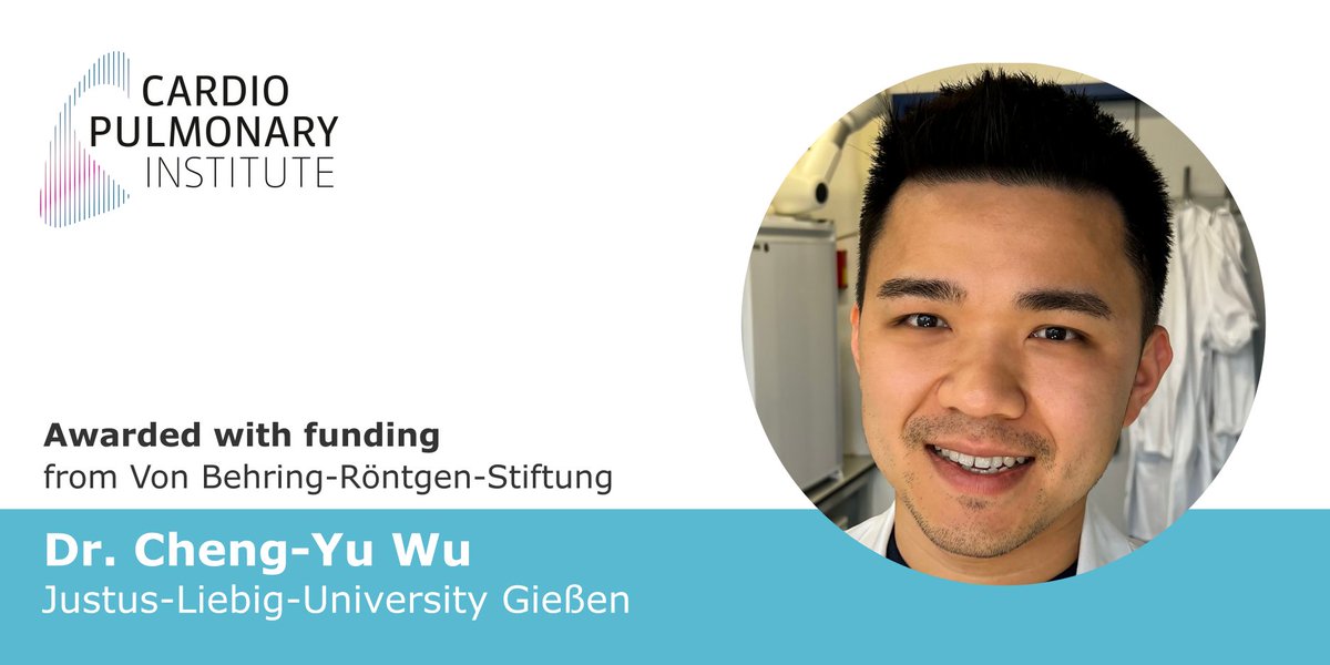 CPI (@cpi_exstra) on Twitter photo 👏 Congratulations to <a href="/danielchengyuwu/">Cheng-Yu Wu</a> , who received a funding of 116,600 € for his research on chronic obstructive pulmonary disease (#COPD), one of the most serious lung diseases worldwide.
The award was given by the Von Behring-Röntgen-Stiftung. <a href="/jlugiessen/">Universität Gießen</a> <a href="/UKGM_Presse/">UKGM Gießen und Marburg</a> 👏 Congratulations to <a href="/danielchengyuwu/">Cheng-Yu Wu</a> , who received a funding of 116,600 € for his research on chronic obstructive pulmonary disease (#COPD), one of the most serious lung diseases worldwide.
The award was given by the Von Behring-Röntgen-Stiftung. <a href="/jlugiessen/">Universität Gießen</a> <a href="/UKGM_Presse/">UKGM Gießen und Marburg</a>