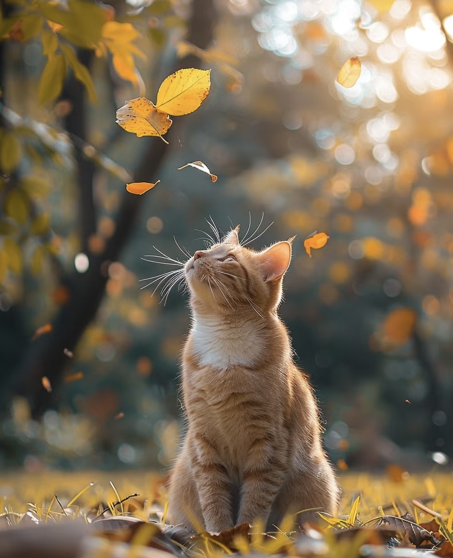 DonnaMartin87's tweet photo. A cat with fall colors. #Cat https://t.co/ds0CxF6Sq9