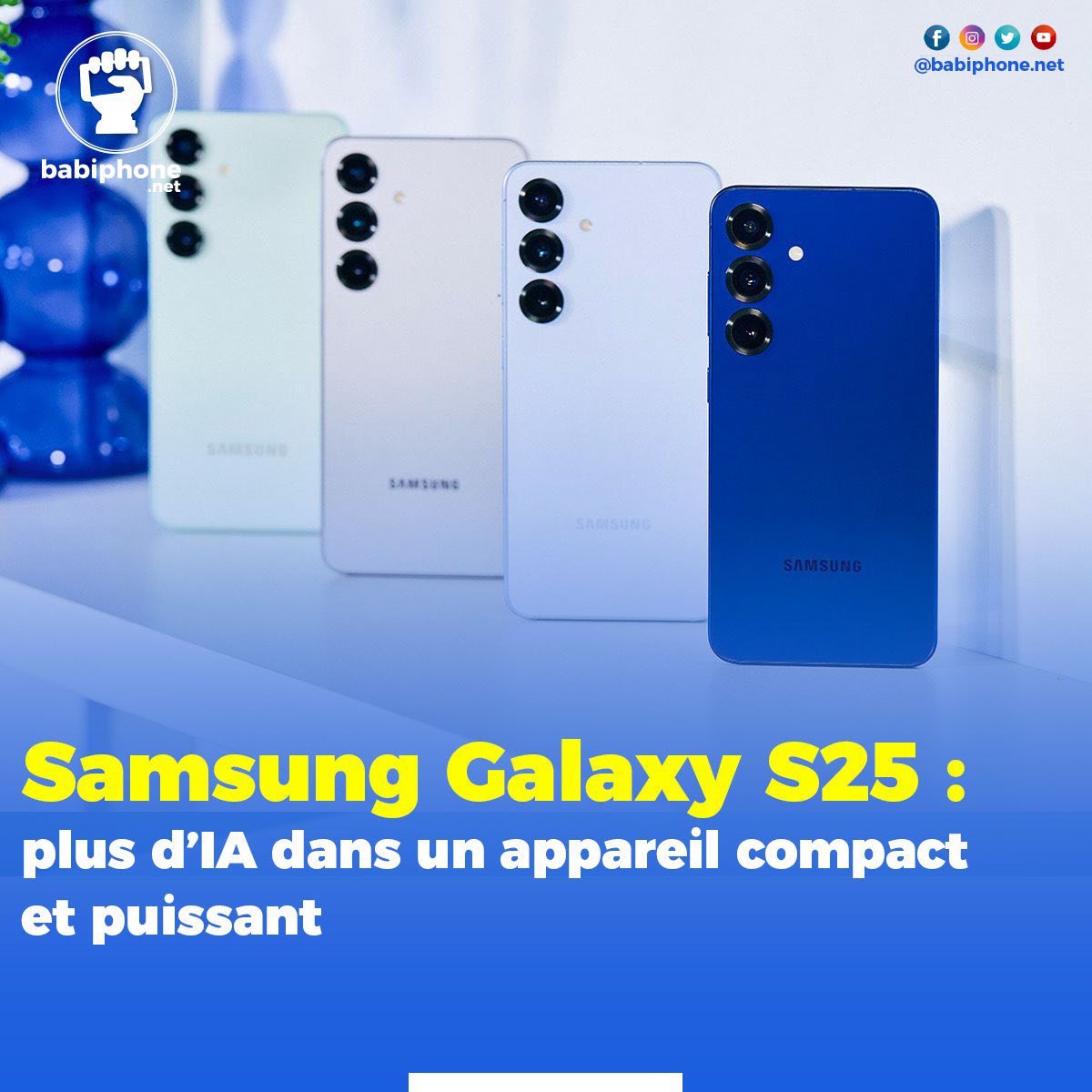 Fraichement présenté, le Galaxy S25 conserve le format familier de 6,2 pouces, mais il bénéficie d’une amélioration significative sur ses performances grâce à la nouvelle puce Snapdragon 8 Elite 

👇🏾

babiphone.net/samsung-galaxy…

#GalaxyS25 #GalaxyAI #GalaxyS25Ultra
