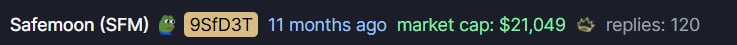 Whaat!!
Another day and another safemoon ?

Fck it
I will keep holding the OG safemoon still on PF 30K cap
Been holding since many months for moon or Rug
$SFM #SAFEMOON
CBV1nKvLvhmcbnLi1JFxFbc1pxRcD1DJNGsk8YAaSzCM