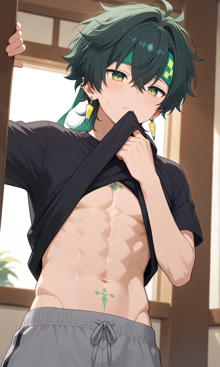 Hendrix_CCC's tweet photo. Heading for a shower, care to join me? 🚿
#Kinich #Kinichi #kinichi #キィニチ #GenshinImpact #pixai #Pixaiart https://t.co/Aaa2iDUvkM