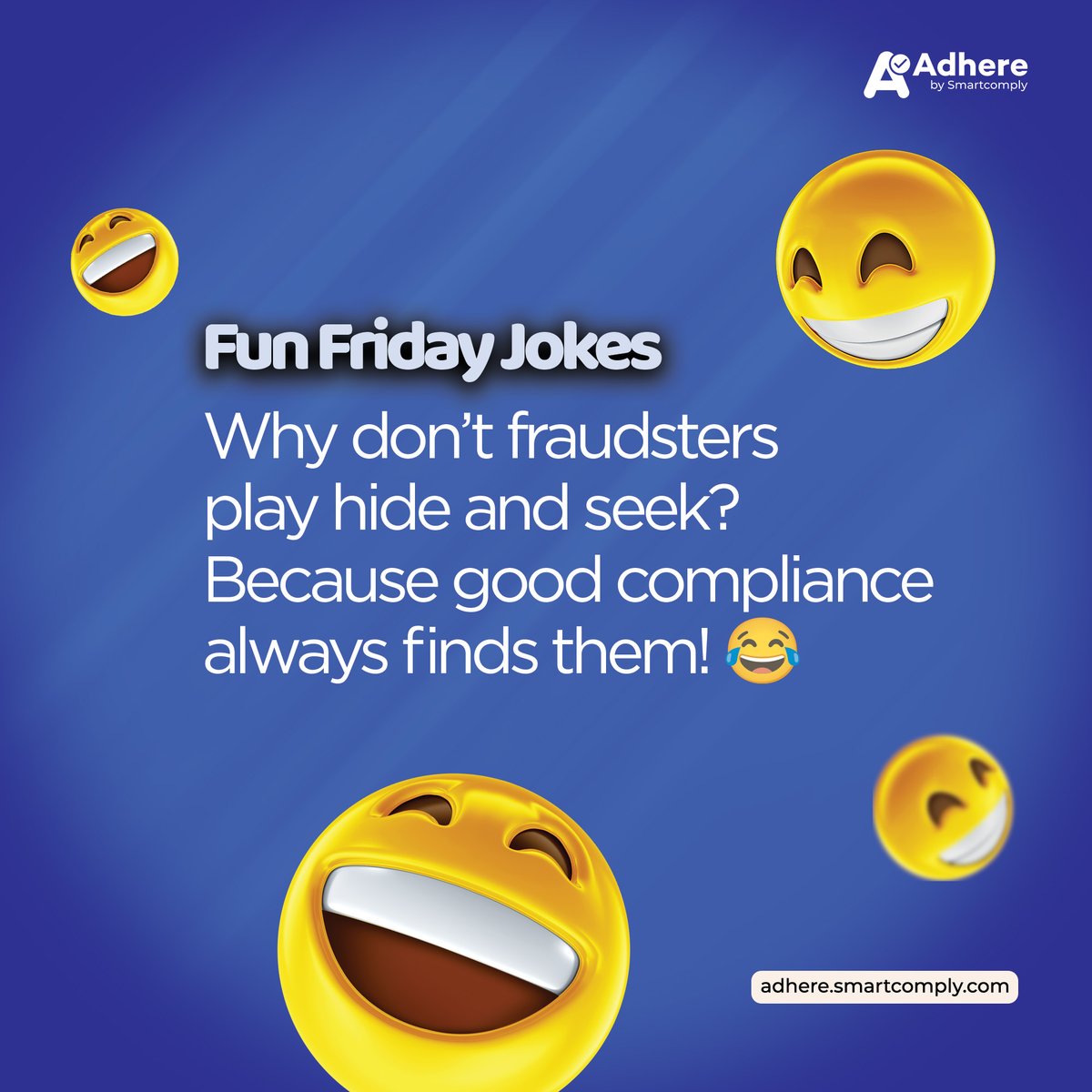 adherebysc's tweet image. Wrapping up the week with a little humor! 😂 Fraudsters may think they can hide, but good compliance always finds them! Stay secure, stay ahead. #FunFriday #FraudPrevention #ComplianceHumor #SecureYourBusiness #StayAhead