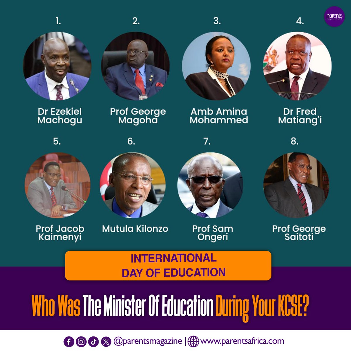 parentsafrica's tweet image. Who led the way in shaping your education journey? Find the face behind your KCSE memories! 🌟📚 #EducationDay #MinistersOfEducation #ParentsMagazine