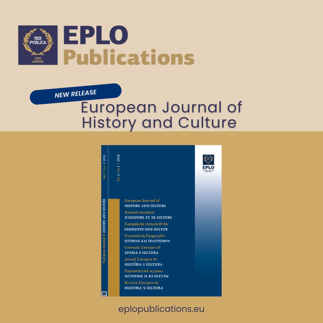 ⚖️New Release from EPLO Publications
👉Explore Europe’s History &amp; Culture Like Never Before. 
We  present the European Journal of History and Culture an online  bi-annual journal offered by article, as an edition &amp; as an annual subscription eplopublications.eu/publications/e…