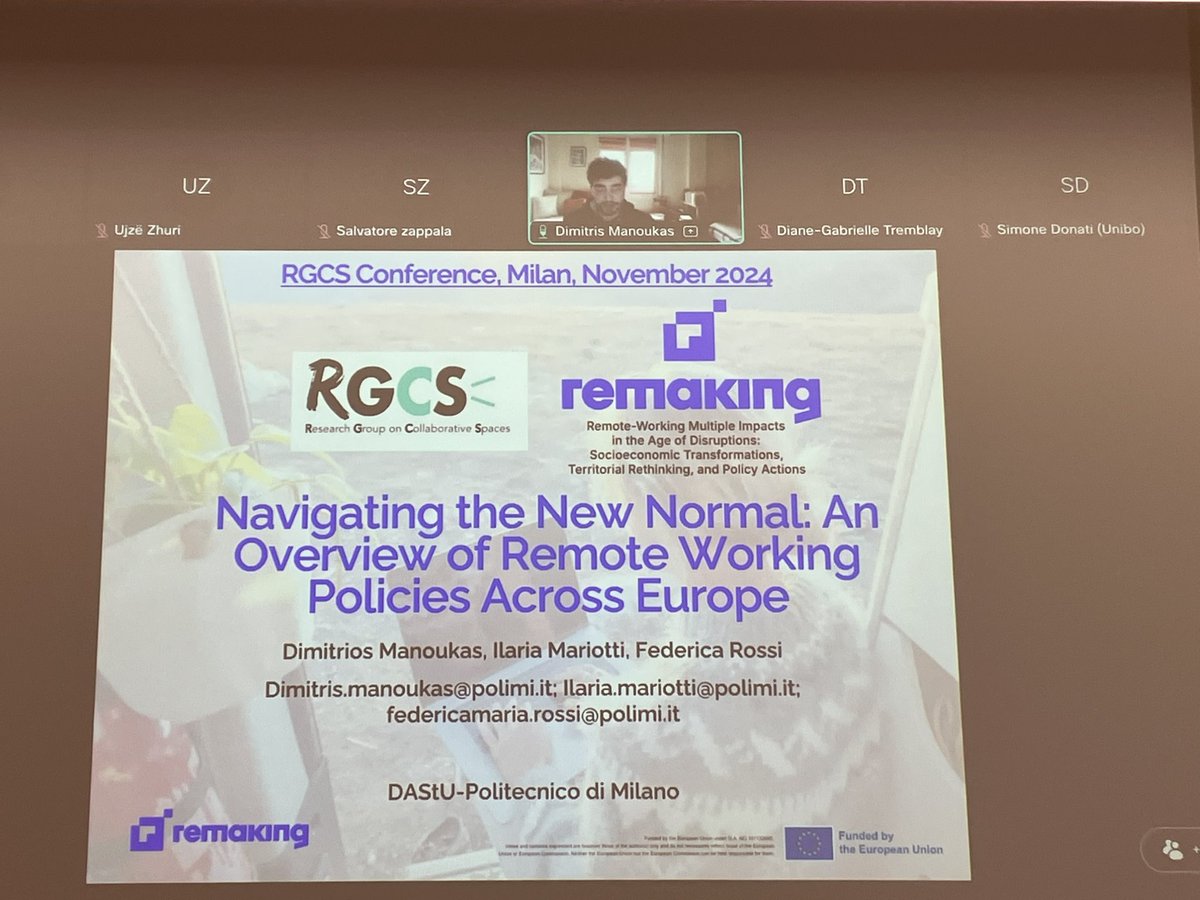 fede_rossi88's tweet image. Dimitris Manoukas is presenting our work on #remoteworking #policies at @collspaces Symposium in Milan. @remaking_eu @ilariamariotti5 @dastu_polimi