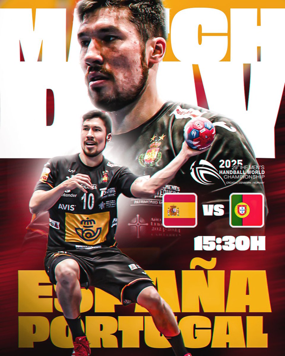 Llegó el día de dar nuestra mejor versión! 👊

España 🇪🇸 vs 🇵🇹 Portugal 

#CRODENNOR2025 #InspiredByHandball