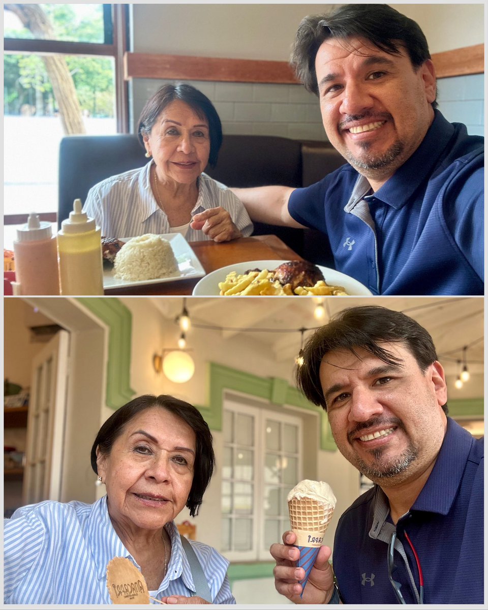 Pollito y Heladito!! Siempre hay un momento para disfrutar mamita! ❤️