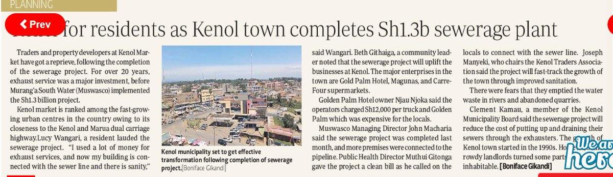 MUSWASCO's tweet photo. We are pleased to announce the completion and operationalization of Phase 1 of the Kenol Sewerage Project.
This milestone significantly enhances sanitation in Kenol Town, demonstrating our unwavering commitment to ensuring safe sanitation.  https://t.co/dPCFIviulT https://t.co/yhy34vthoj