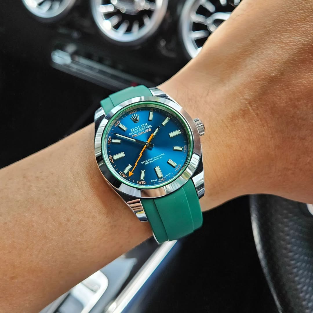 Do you think this will be the year of the return of the great Milgauss? 🤔

Thanks for sharing, Brother! Your Milgauss Z-Blue looks incredible on Everest Bands' Green Rubber. 💚 Customize your Rolex with Everest Bands today!⁠
#everestbands 📸 @archihorologist