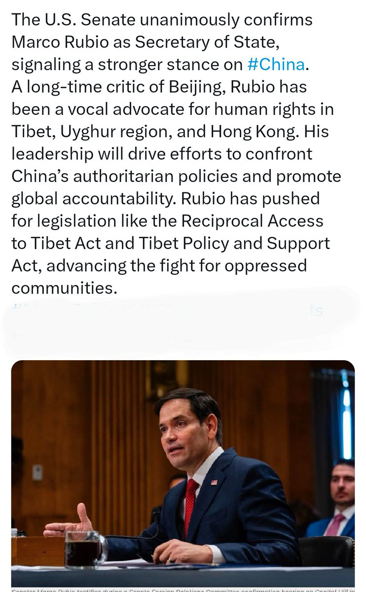 ཨ་མེ་རི་ཁའི་གྲོས་ཁང་གིས་མཱ་ཨར་ཁི་·ལུའུ་པི་ཨོ་(Maro)ནི་རྒྱལ་སྲིད་བློན་ཆེན་ཡིན་པར་ངོས་འཛིན་གཅིག་མཐུན་བྱས་ཏེ་#China་ལ་ལངས་ཕྱོགས་སྔར་ལས་སྲ་ཞིང་མཁྲེགས་པོ་བཟུང་བ་མཚོན་ཡོད། ལུའུ་པི་ཨའོ་ཡིས་པེ་ཅིན་ལ་ཡུན་རིང་སྐྱོན་བརྗོད་བྱས་པ་དེ་ཐོག་མཐའ་བར་གསུམ་དུ་བོད་ལྗོངས་དང་། ཡུ་གུར་ས་ཁུལ། 
#Tibet