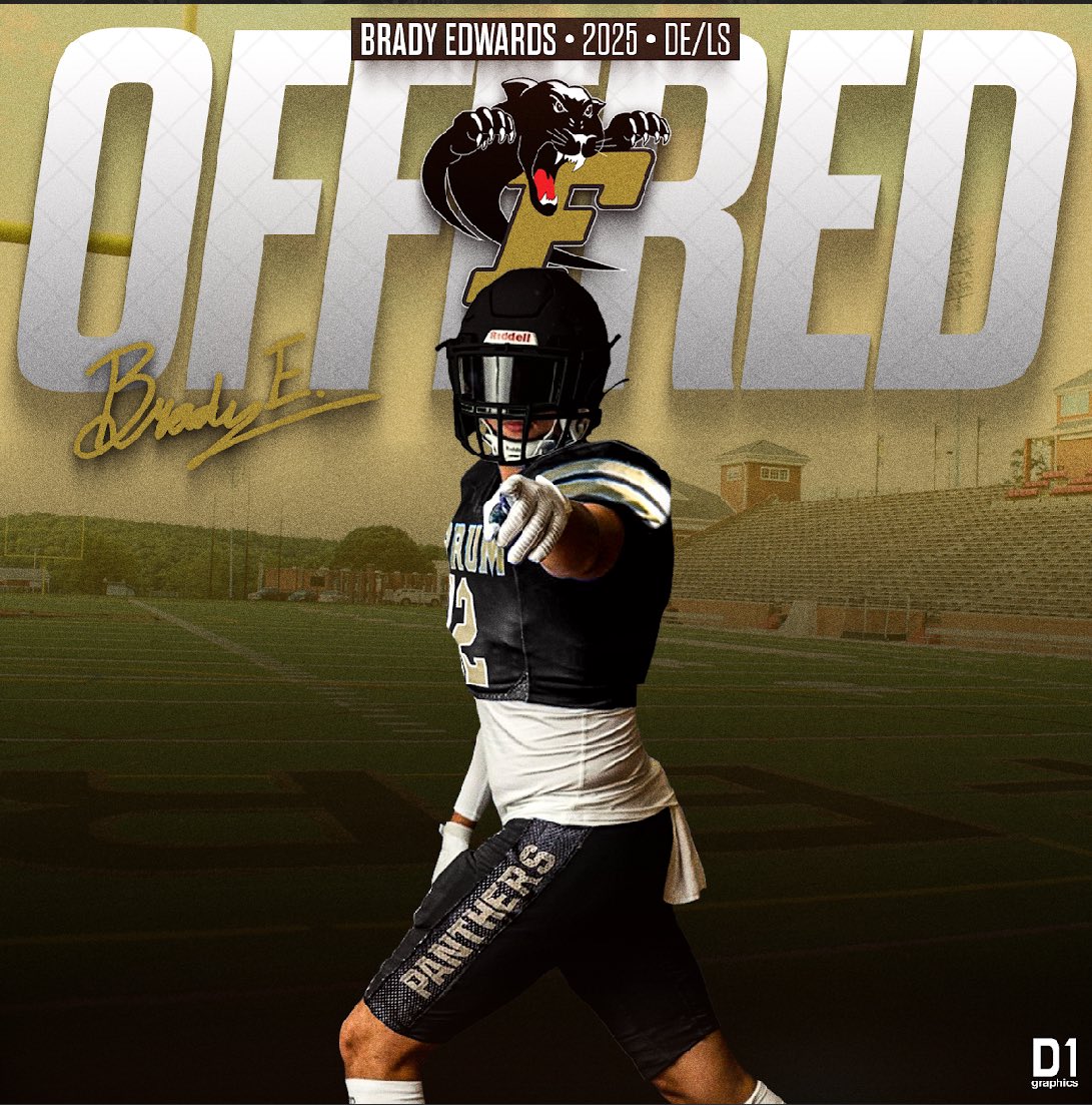 brady_edwards76's tweet photo. I am absolutely blessed to announce that I have received my first official offer to play Division 2 football at Ferrum College! A major thanks to Ferrum Coaches, Administration, and Players for the amazing visit. #BlackHats #BAM #IMPACT #PROCESS @FerrumFootball @coach_J_Santi @coach_ksherman @thetruAK @d1graphicsco