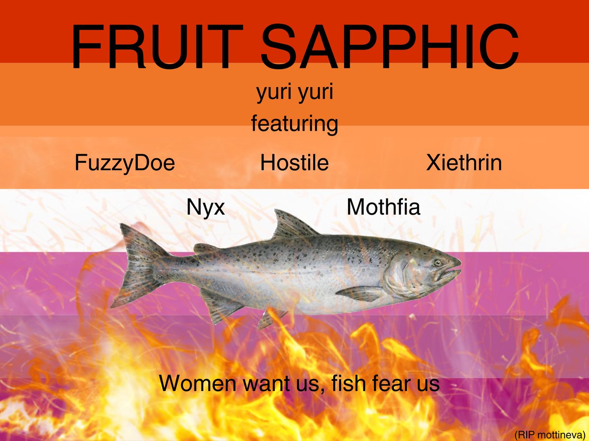 Fruit Sapphics is ready for Kunoichi Rising Champs! Don't ask what we did to mott.

❤️ <a href="/fluffy_noelle/">Noelle</a> 
🧡 <a href="/Hostile_Kr/">Hostile</a> 
🤍 <a href="/Xiethrin/">mabry</a> 
🩷 Nyx
💜 <a href="/mothfia/">Mothfia</a> 

✂️ @shoqingow 
✂️ <a href="/marriedtodoor/">Willow</a> 
👩‍❤️‍💋‍👩 <a href="/phoenixxfae/">💌 Phoe 💌</a>