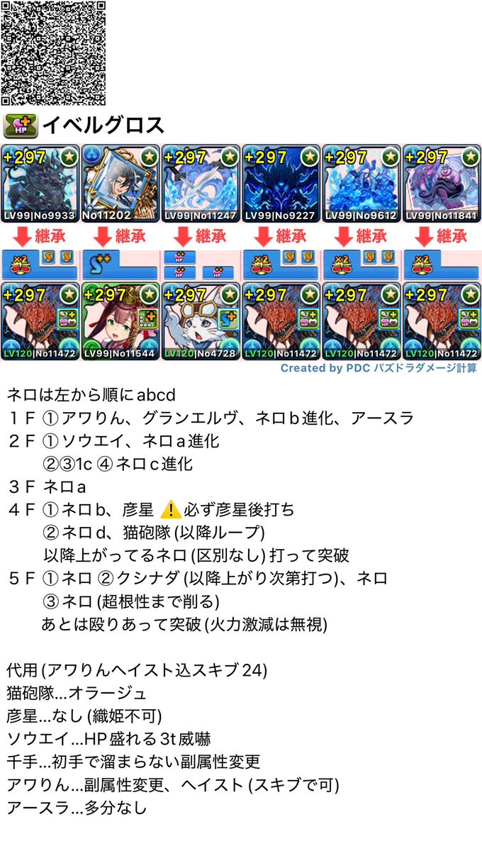 akuta3491's tweet photo. 零災獣イベルグロス降臨
リーダー条件対応ネロミェール編成
オラージュ交換したくない、竜ヶ峰いないって方向けの編成です。 https://t.co/AqyWni93sI