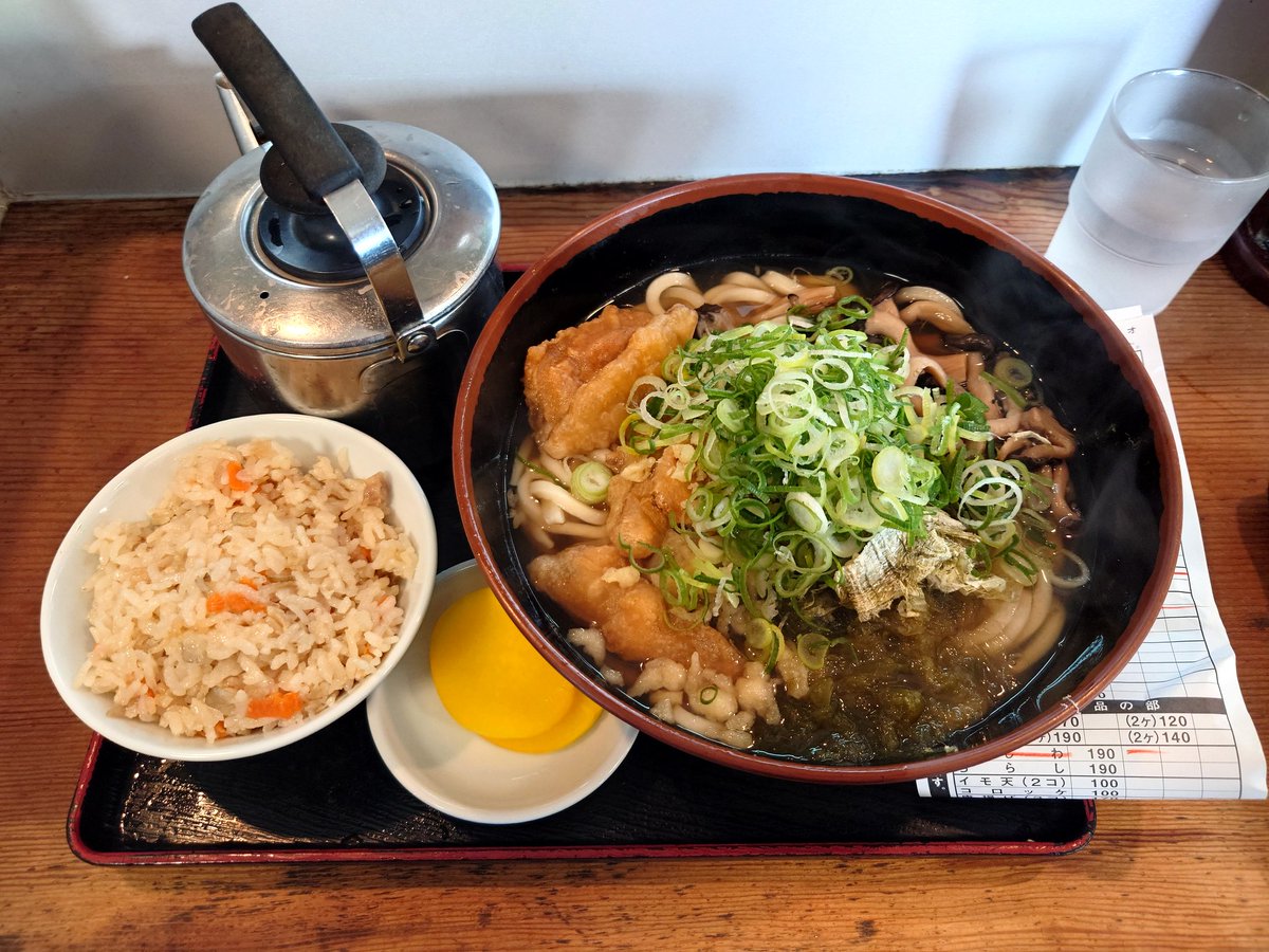 牧のうどん 空港店 ももちゃんセット🍑 今年最初のももちゃんセット