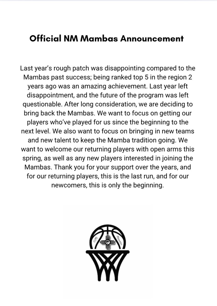 New Mexico Mambas (@nm_mambas) on Twitter photo Ready for our upcoming season with the AOG Power 32 Circuit , and a lot more national tournaments. Time to let our guys work! 2 More Months. Ready for our upcoming season with the AOG Power 32 Circuit , and a lot more national tournaments. Time to let our guys work! 2 More Months.