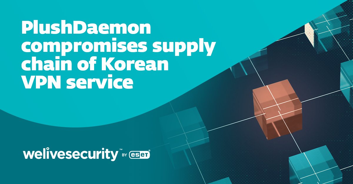 esetPH's tweet photo. 🚨ESET Research uncovers PlushDaemon: a China-aligned APT targeting South Korea’s VPN supply chain. 

Learn more about this espionage operation in 
https://t.co/fWS8qtr3fP

#ESET #ProgressProtected #ESETresearch https://t.co/Ai1QcPTPYQ