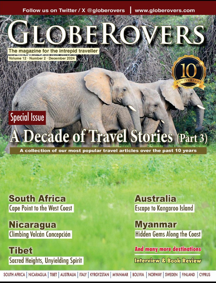 GlobeRovers's tweet photo. The Dec 2024 issue of GlobeRovers Magazine (Issue No. 24) has been available since Nov. Have you seen it? Read it for FREE via the GlobeRovers App (for Android) or the Magzter App (for Apple). You can also view it in your browser. Search for Magzter + GlobeRovers. https://t.co/Snt3b5GNqB