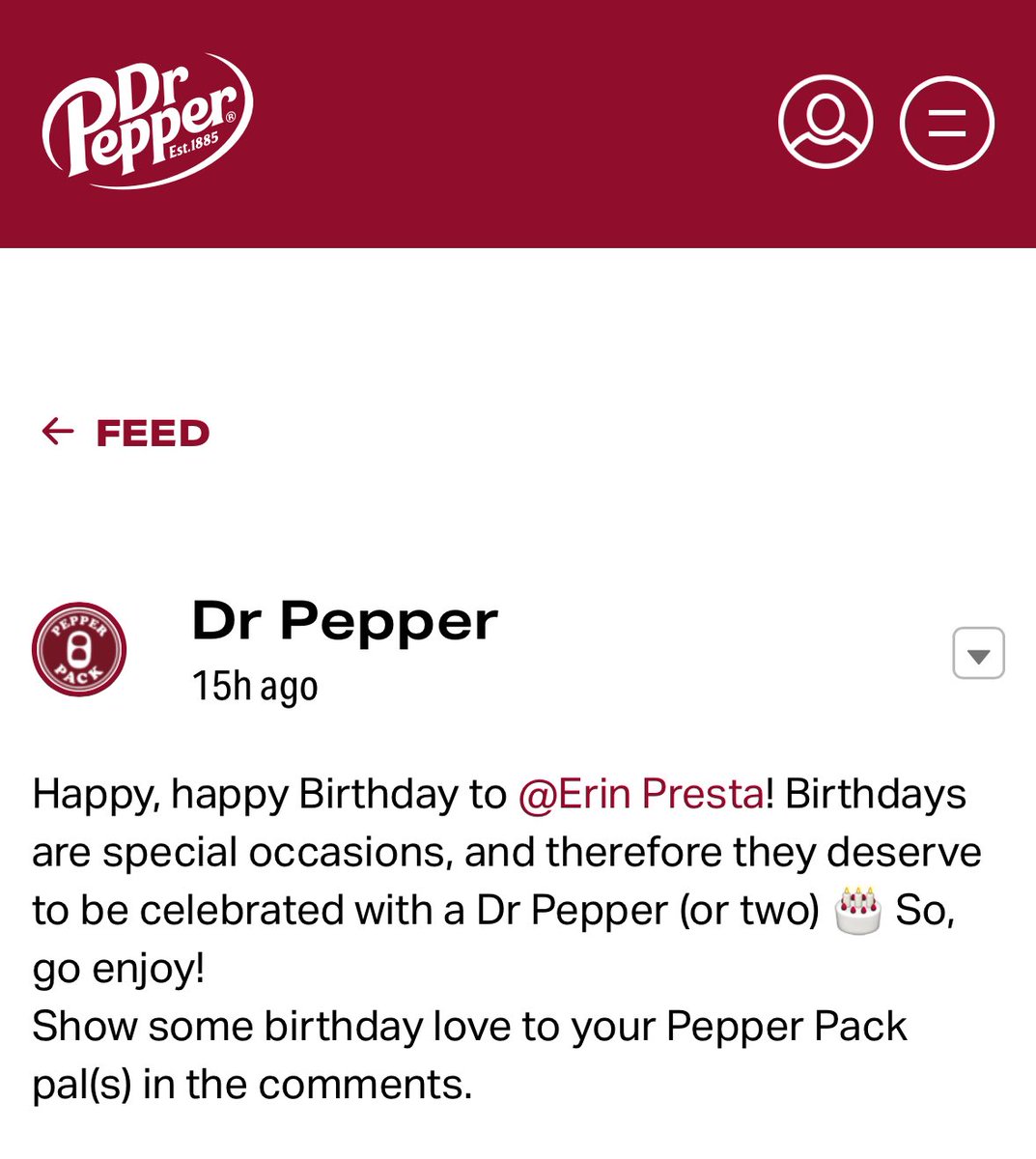 thank you <a href="/drpepper/">Dr Pepper</a> 🫶🏻🥤🎂