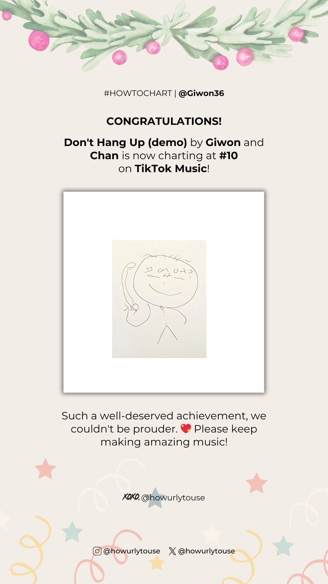 howurlytouse's tweet photo. #HOWTOCHART | @Giwon36
CONGRATULATIONS!
Don’t hang up (Demo) by Giwon and Chan is now charting at #10 on Tiktok Music!
#GIWON #기원 #HOWTOUSE #하우투유즈 https://t.co/pRYNtQk8Ei