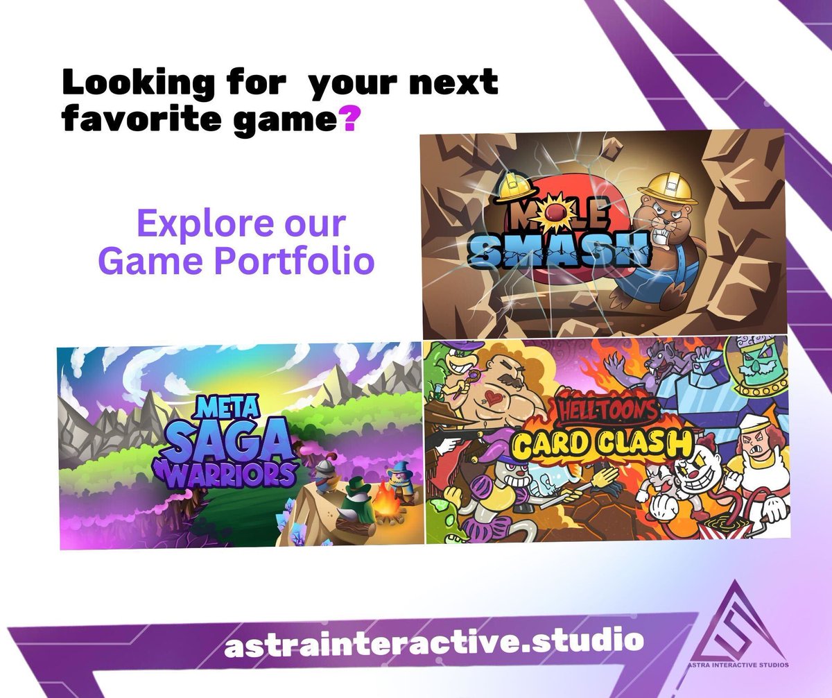 astraistudios's tweet photo. ๐ Looking for your next favorite game? Explore our Game Portfolio!
๐ฎ @metasagawarrior | https://t.co/cVit0rggG0
๐ฅ @Mole_Smash | https://t.co/L3Wm9GroX6
๐ Helltoons | https://t.co/bICuWm1JTh
Find more info here: https://t.co/EKVWXqu1Ec https://t.co/6VomqHcIPA
