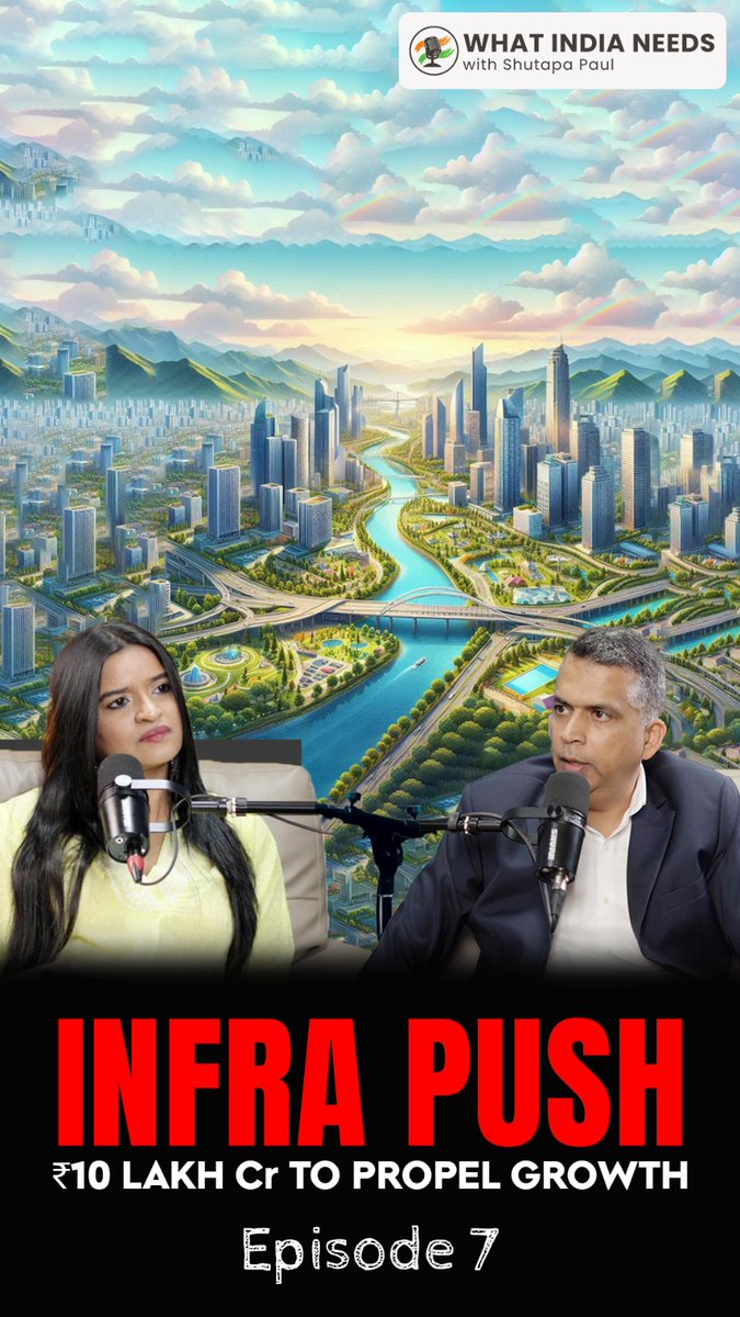 ShutapaPaul's tweet photo. It's time for the Union Budget, and along with all else, an enthused push to infrastructure development is expected. Looking back at recent achievements and challenges in the sector...have we been on the right track?

In the latest episode of 'What India Needs' podcast, I speak with @Ashishmuse, CEO and Founder of @Homesfy1, to explore the opportunities and pitfalls of robust infrastructure development in India. Can decentralising development to Tier-2 and Tier-3 cities lead India’s future? How do we bring in better accountability and also balance growth with sustainability.

Watch here:

Youtube: https://t.co/ZcLiqMjGWK
Spotify: https://t.co/akwkFTACGo

#whatIndianeeds #urbanplanning #sustainabledevelopment #smartcities #affordablehousing #UnionBudget2025 #infrastructuredevelopment #Budget2025