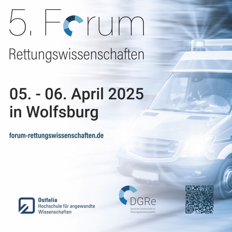 dgre_org's tweet photo. SAVE THE DATE

Am 05. und 06. April 2025 findet das 5. Forum Rettungswissenschaften (#5FoRe) an der Ostfalia Hochschule Wolfsburg statt. 

Blockt euch schon mal den Termin. In wenigen Tagen werden auch Einreichungen von Beiträgen für das #5FoRe möglich sein. https://t.co/GRF6Ks4dpc