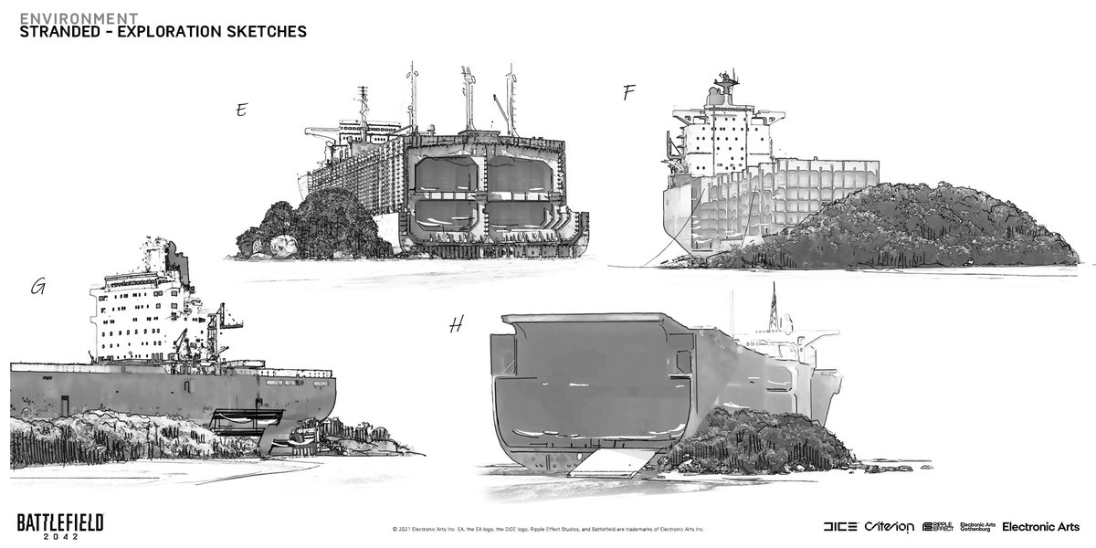 bf_archival's tweet photo. Early scetches for Battlefield 2042 map Stranded by James Lewis-Vines https://t.co/X9d3T8LLA5