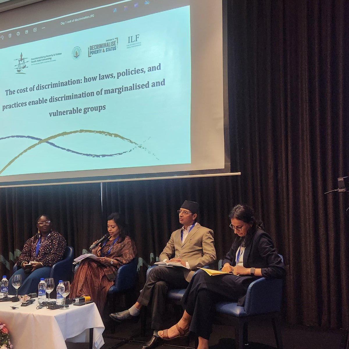Neelan Tiruchelvam Trust (@neelanofficial) on Twitter photo Kicking off our first panel with Dr. Usha Ramanathan, <a href="/ambikasat/">Ambika Satkunanathan</a>, <a href="/rchapagai1/">Raju Prasad Chapagai</a>, <a href="/shikharol/">Shikha Pandey</a>, & <a href="/JALAHANAJAKEMA/">JALAHAN AMARA JAKEMA</a> on the way laws & policies enable discrimination of marginalized and vulnerable groups. #DecrimSA #DecrimSL2025 Kicking off our first panel with Dr. Usha Ramanathan, <a href="/ambikasat/">Ambika Satkunanathan</a>, <a href="/rchapagai1/">Raju Prasad Chapagai</a>, <a href="/shikharol/">Shikha Pandey</a>, & <a href="/JALAHANAJAKEMA/">JALAHAN AMARA JAKEMA</a> on the way laws & policies enable discrimination of marginalized and vulnerable groups. #DecrimSA #DecrimSL2025