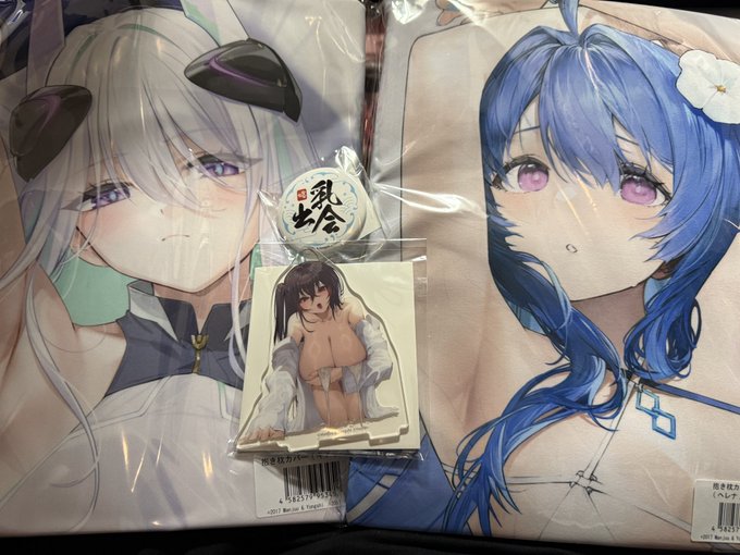 アズレン公式からえっちな抱き枕カバーとえっちな抱き枕カバーとえっちなアクスタと、えっ乳なバッジが届いた 