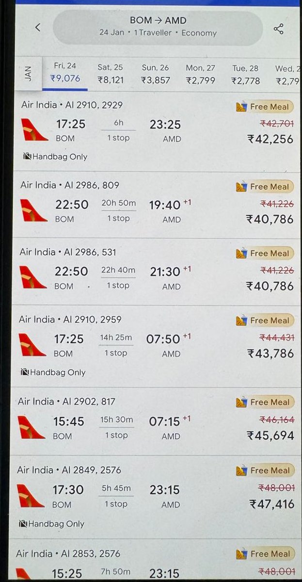 DiwakarSharmaa's tweet photo. The #airline industry’s pricing practices need an infusion of fairness and balance to serve the society better. Several #music_enthusiasts are disappointed because the fare is NOT fair!
#TicketPrice ranges b/w Rs40k~Rs60k😳😳
#PriceCapping needed!
#Coldplay #Mumbai #Ahmedabad https://t.co/1OBsRF0A2j