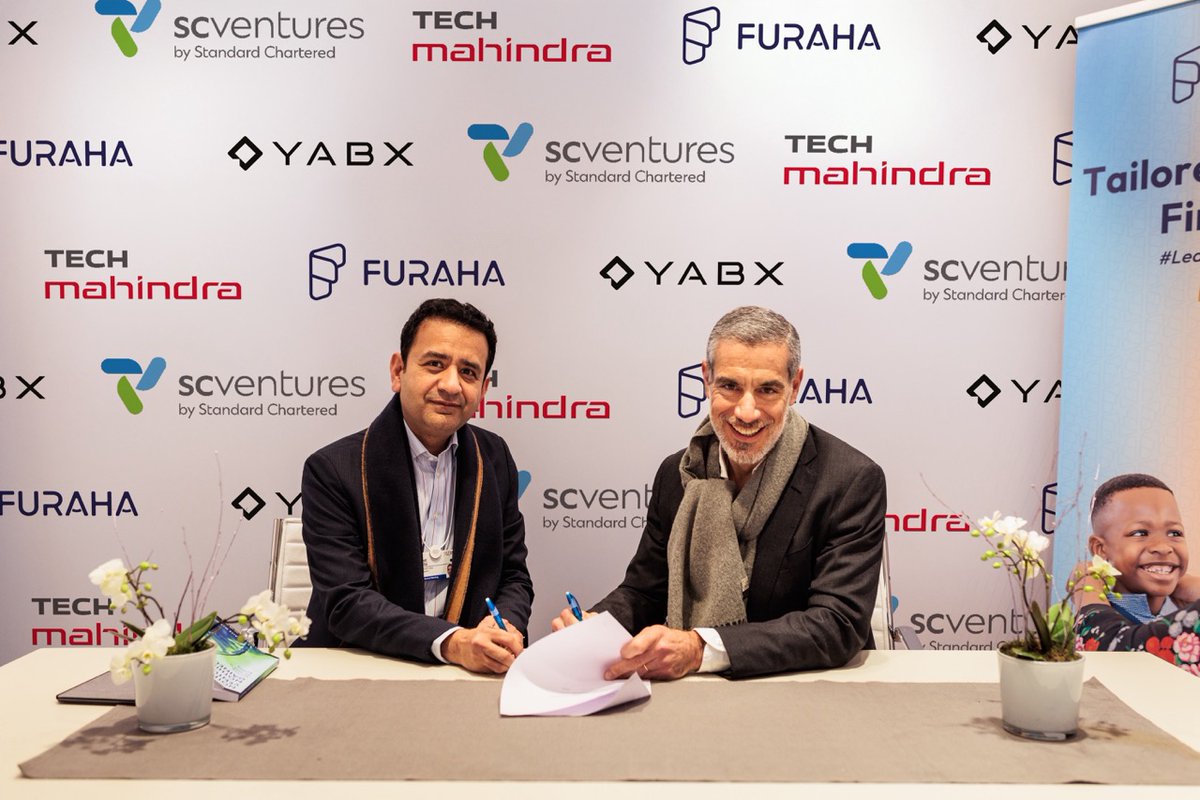 tech_mahindra's tweet photo. We're delighted to share that @scventuresDNA by @StanChart, and @Tech_Yabx, a @Tech_Mahindra company, have invested $10 Million to setup Furaha and expand access to purpose-driven financing in #Africa.

Here's what @mohitjoshi74, CEO and MD, Tech Mahindra, Alex Manson, CEO, SC Ventures, and @rdayal, CEO, Yabx have to say about this strategic #partnership: https://t.co/TRBsbc0TIJ

#ScaleAtSpeed #TechMAtDavos #StandardChartered