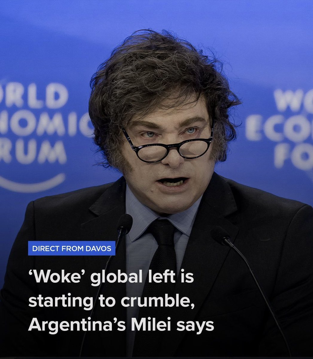 MAGAMILEICOIN's tweet photo. President Javier Milei Declares the ‘Woke’ Global Left is Crumbling at Davos! 😁 @JMilei 

$MILEI #MAGAMILEI #liberty #FreedomOfSpeech #MAGA2025 #ElonMusk #Trump2025 #JavierMilei #token2025 #altcoin #altcoins #memecoin2025 #token2025 #memecoin1000x #usa #EthereumEcosystem #Bitcoin