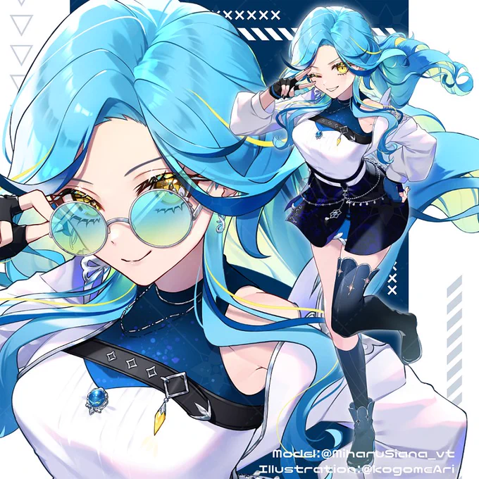 ミハル・シアーナ様(  )  新衣装キービジュアルを描かせていただきました魔法の力で(?)素敵に演出していただいたので引用元も是非～! 