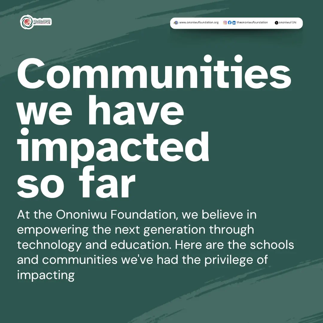 OnoniwuFDN's tweet photo. Check out the list of underserved communities we have impacted so far

https://t.co/BIX4momvgw https://t.co/JlTorBTTLW