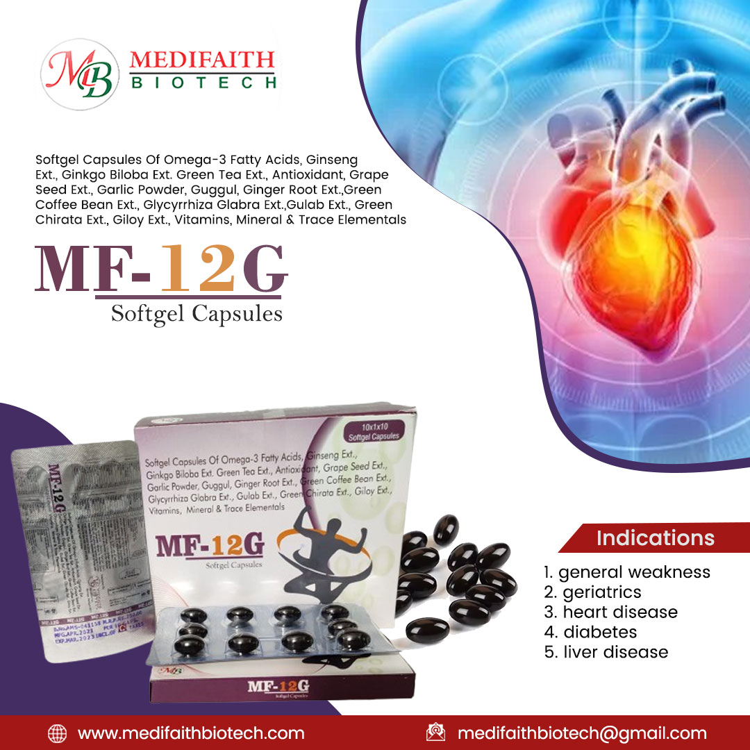 medifaith's tweet photo. Medifaith Biotech Pharma is a Top PCD Pharma Franchise Company in India that offers "MF-12G" Softgel Capsules that is used to treat General Weakness &amp; Heart Disease.

👉:- https://t.co/Dbb2dPFyOk

#pharmafranchisecompany #PCD #pharma #businessopportunity #franchisebusiness https://t.co/P9KWHuCO18