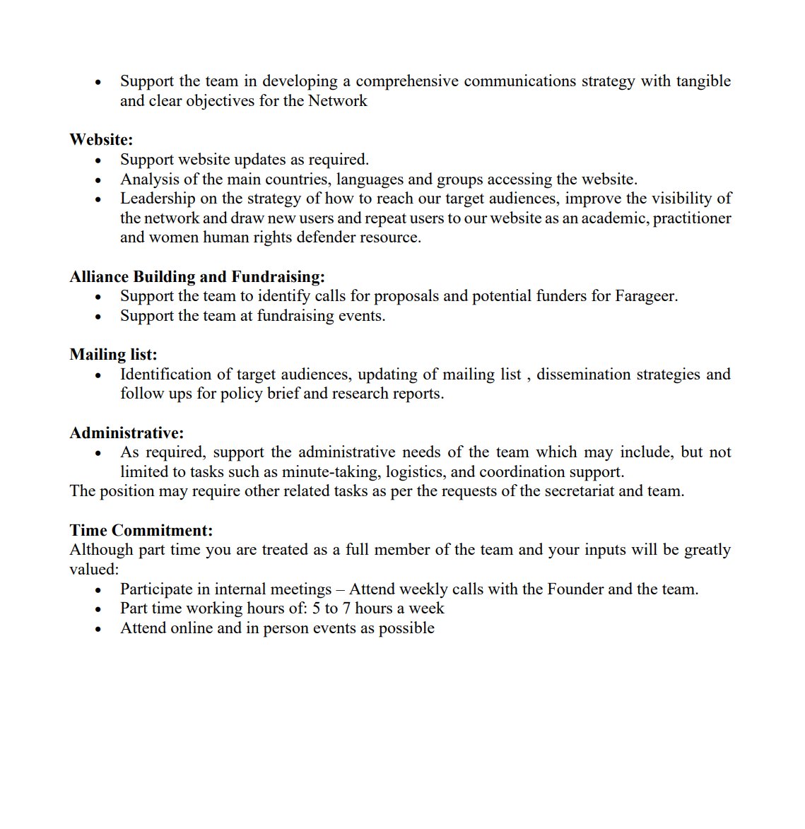 Part-time Internship opportunity with our partner-FARAGEER
Please send the following to info@farageer.org by February 8th 2025 with the subject line: Application for Internship
1. Cover Letter on why you are well suited to the role
2. CV
#internship