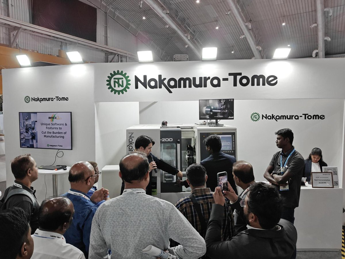 Nakamuratomen's tweet photo. Day 2 with great enthusiasm and a crowd of excited customers 🙋♂️!
Come see the real machine in action and explore our multitasking solutions at A119, Hall 1B!
#ntglobal #IMTEX2025 #ntindia #solutions #automation #multitasking https://t.co/52xHtkHlNi