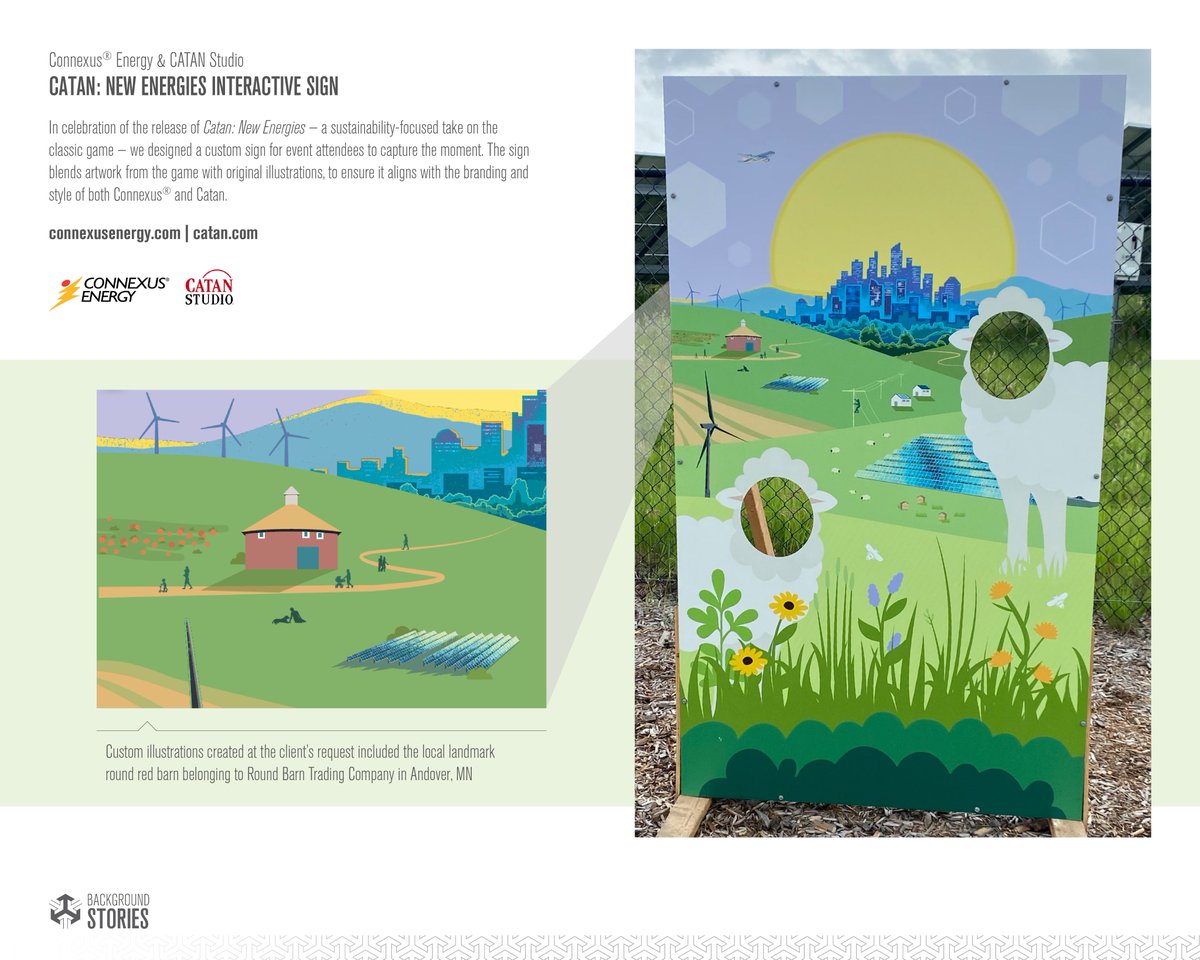 🎲 Have you seen the new Catan: New Energies game in stores?

I know, we’re excited too! 🤩

To celebrate the launch, we designed a custom photo-op with <a href="/ConnexusNews/">Connexus Energy</a>  and <a href="/CatanStudio/">Catan Studio</a> that blends artwork from the game with our own illustrations! 🌍♻️