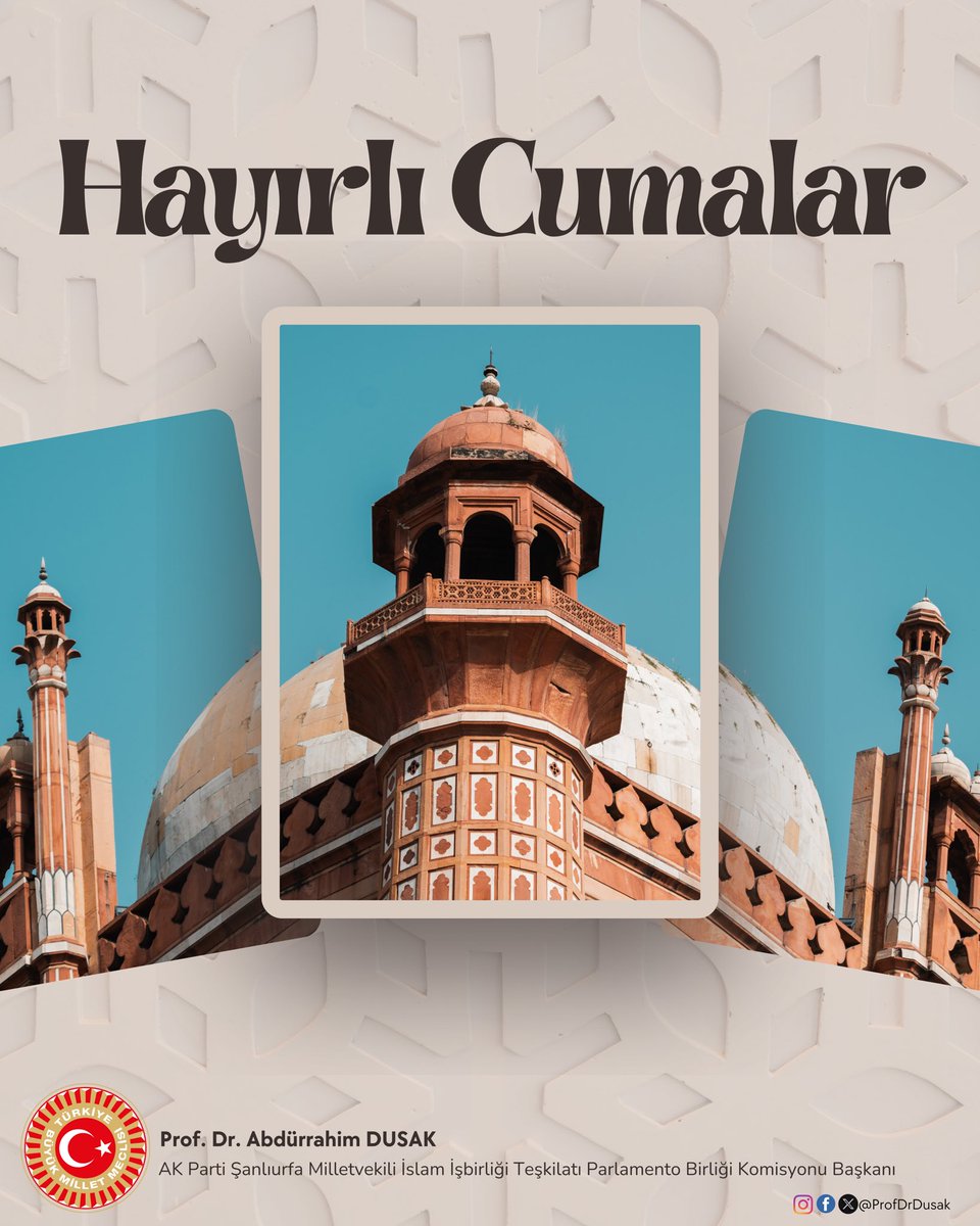 Cuma’nın rahmeti, bereketi ve huzuru üzerinize olsun. 

#HayırlıCumalar